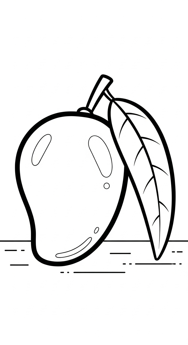 tải tranh tô màu quả xoài cho bé 5 tuổi