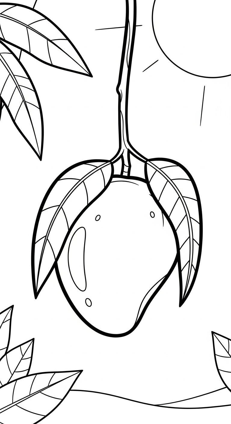 download hình tô màu quả xoài cho bé