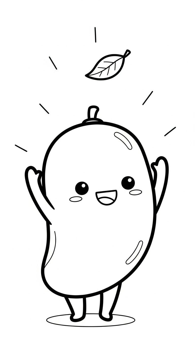 mẫu tranh tô màu quả xoài cho bé