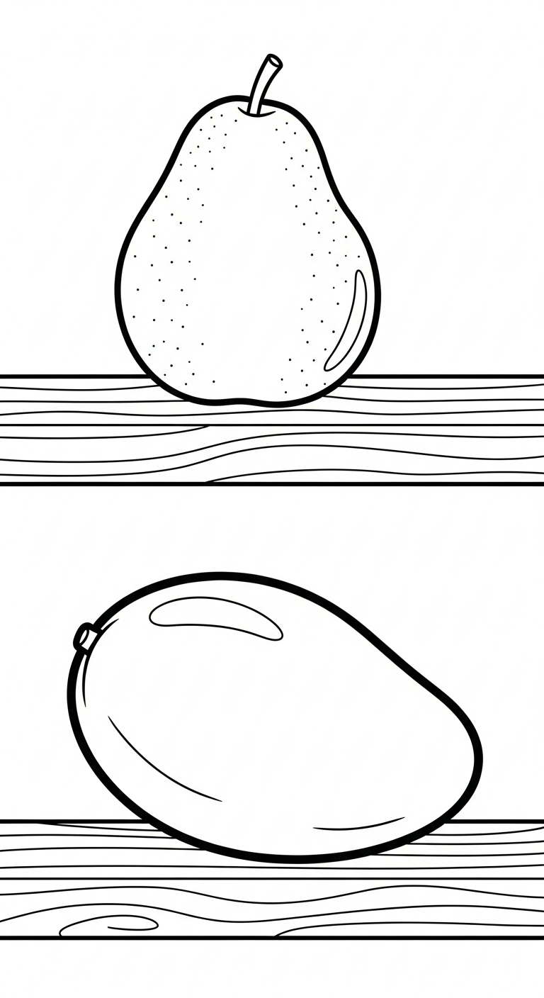 in tranh tô màu quả xoài cho bé 6 tuổi 1