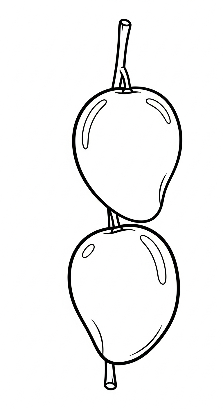 tranh tô màu quả xoài cho bé 8 tuổi miễn phí 1