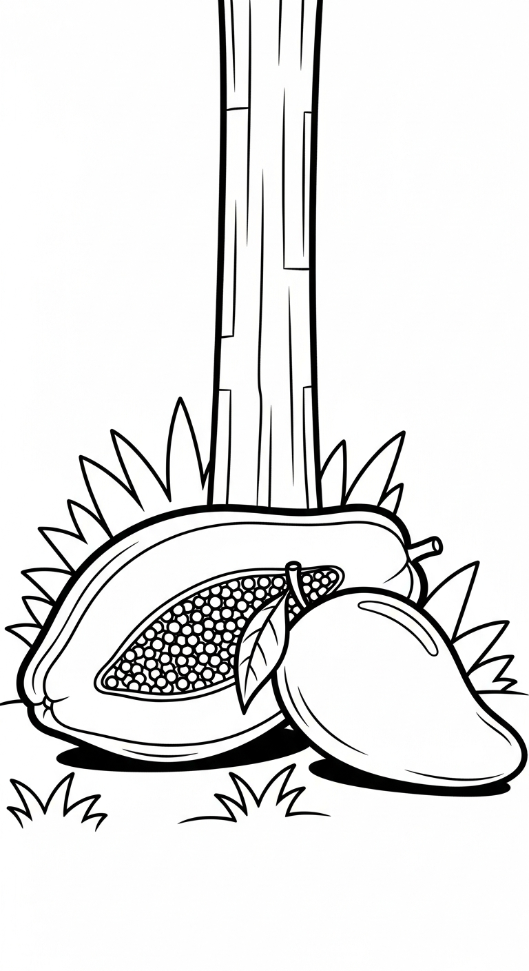 mẫu in tranh tô màu quả xoài cho bé