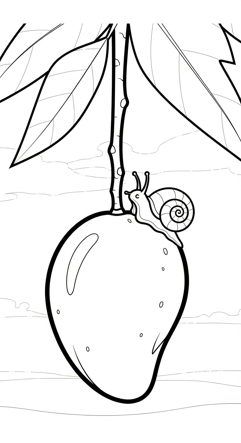 hình tô màu quả xoài cho bé 6 tuổi