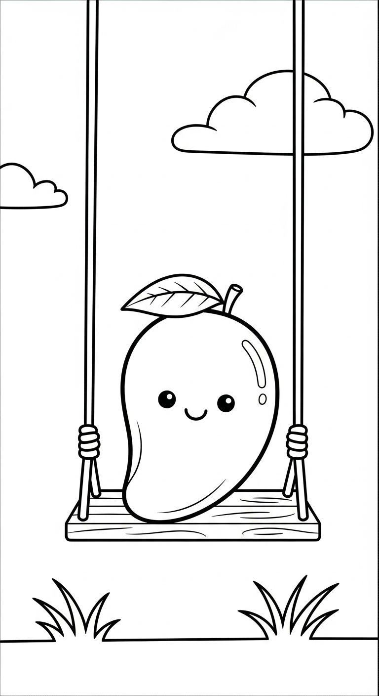 in hình tô màu quả xoài khổ A4