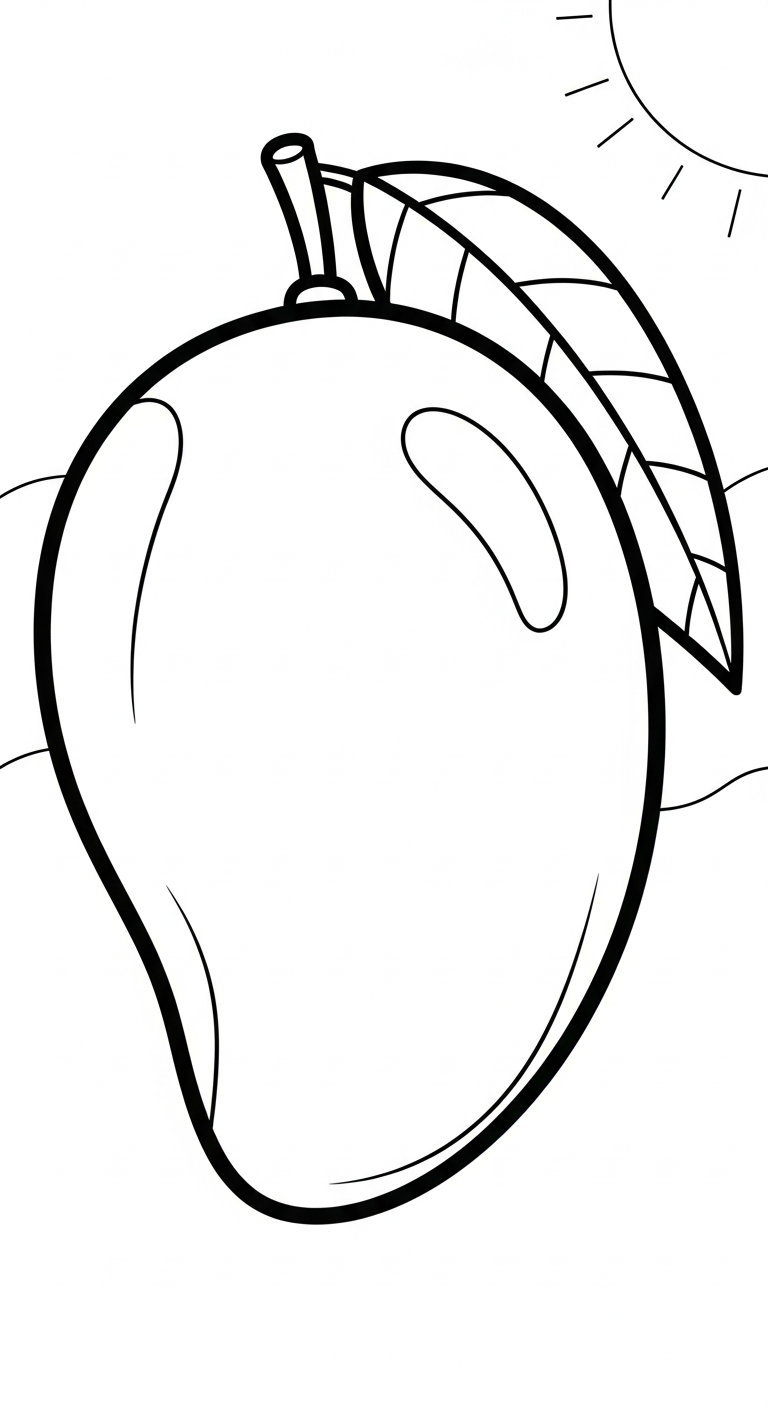 in hình tô màu quả xoài cho bé 7 tuổi
