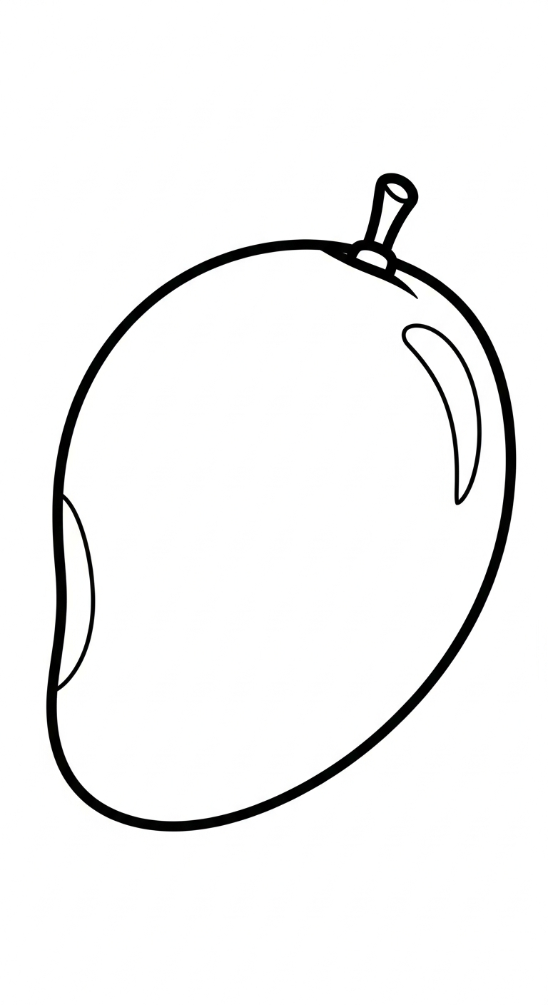 tranh tô màu quả xoài cho bé 3 tuổi