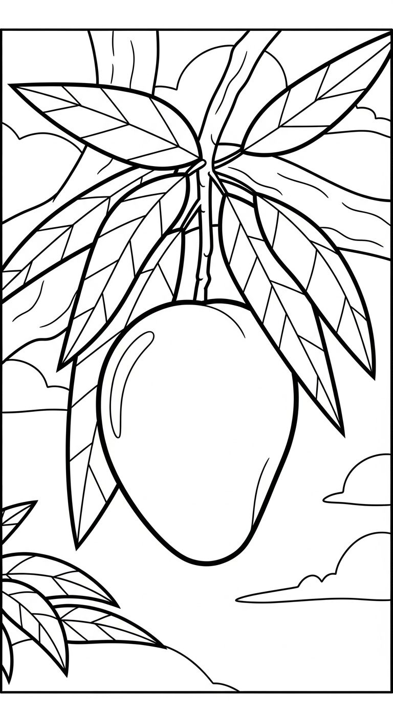 hình tô màu quả xoài cho bé