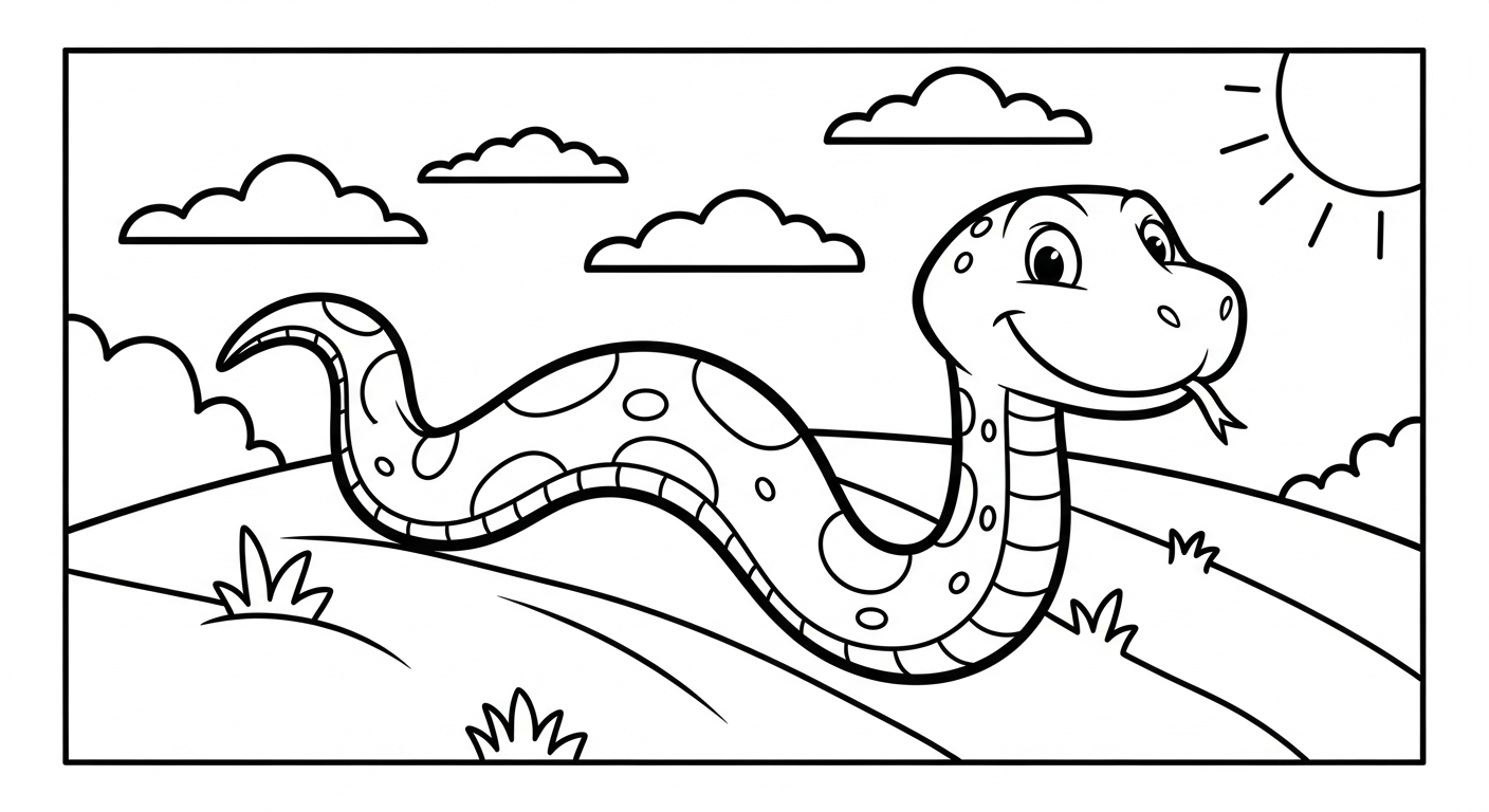 hình tô màu rắn cho bé 3 tuổi miễn phí