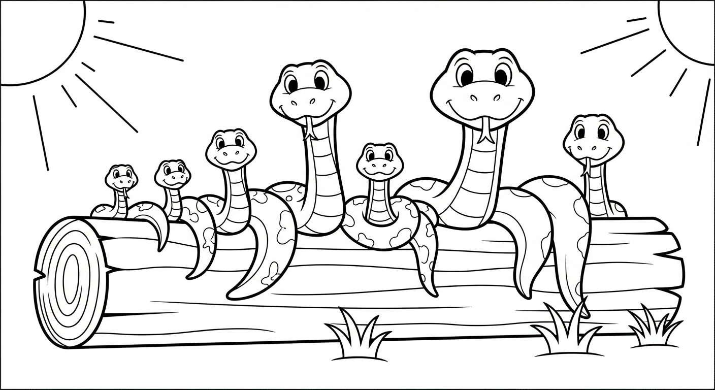 mẫu in tranh tô màu rắn cho bé