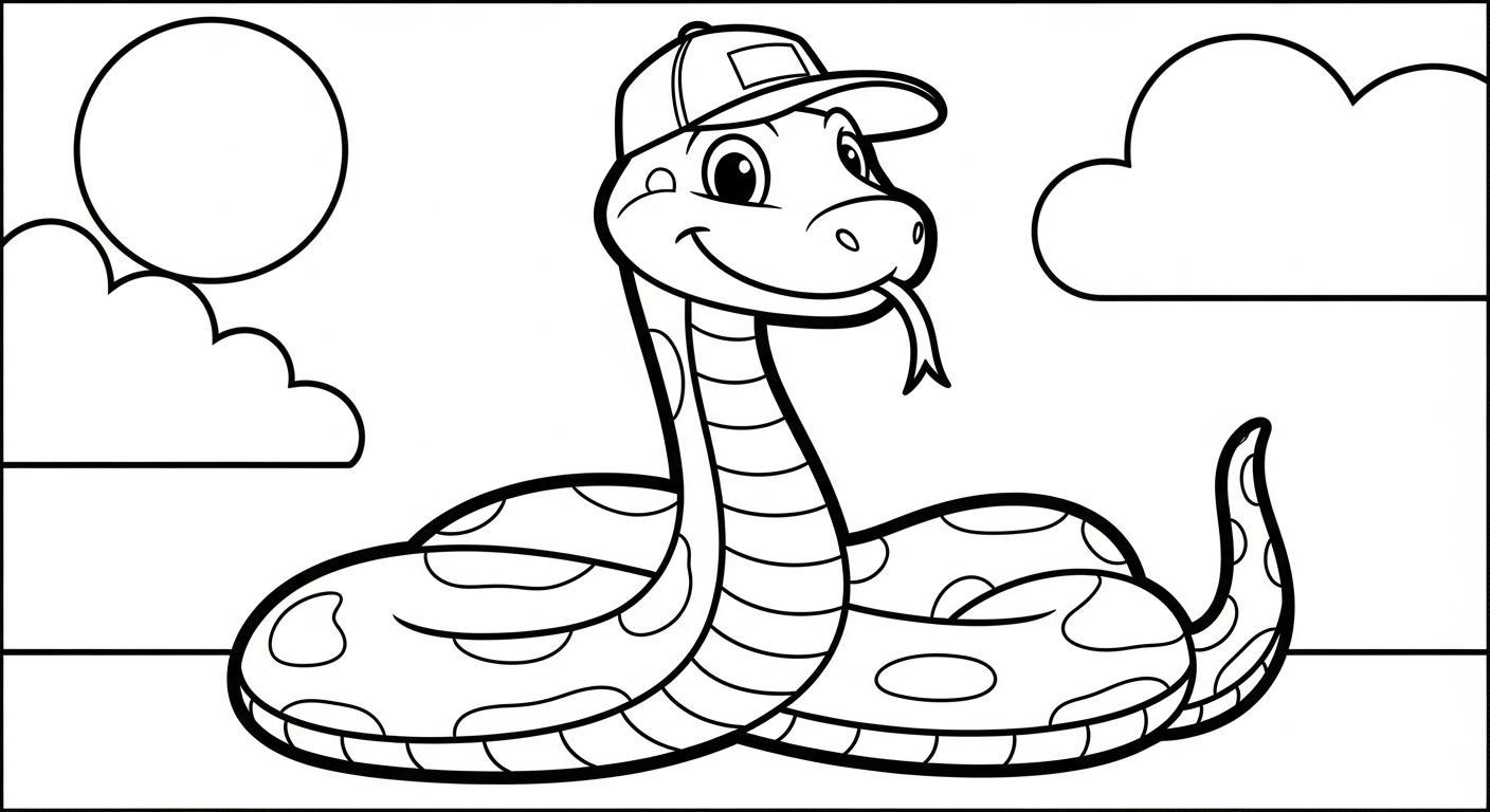 file pdf hình tô màu rắn cho bé 1