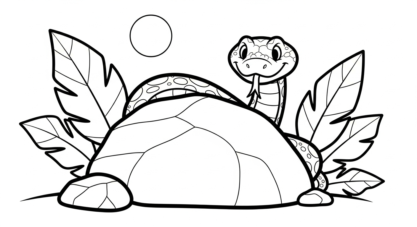 hình tô màu rắn cho bé 5 tuổi