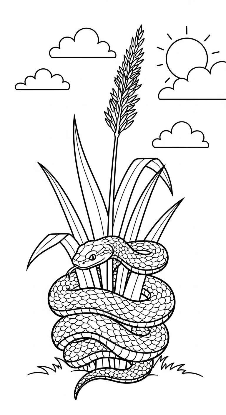 file pdf tranh tô màu rắn cho bé