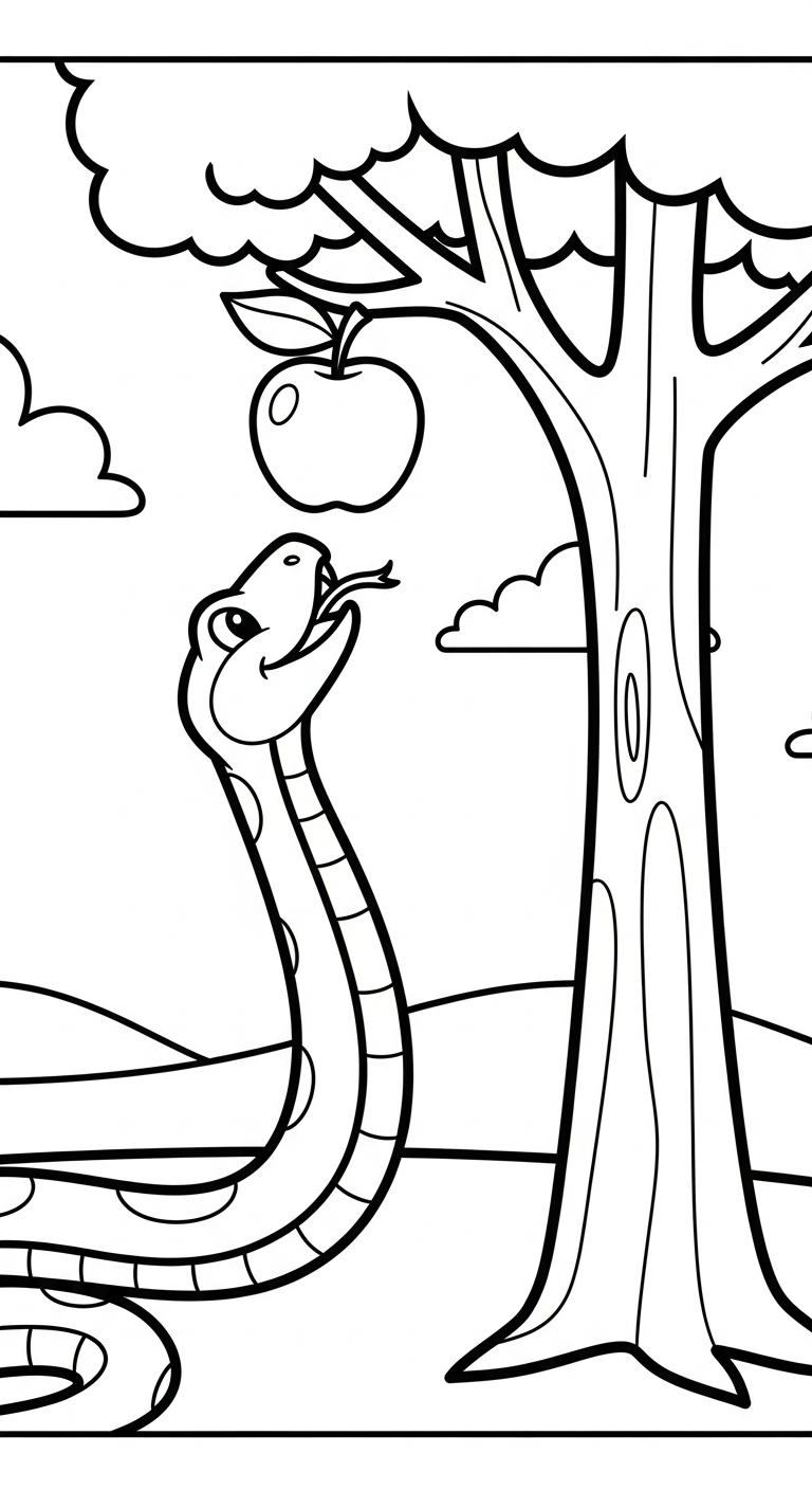 file hình tô màu rắn cho bé in