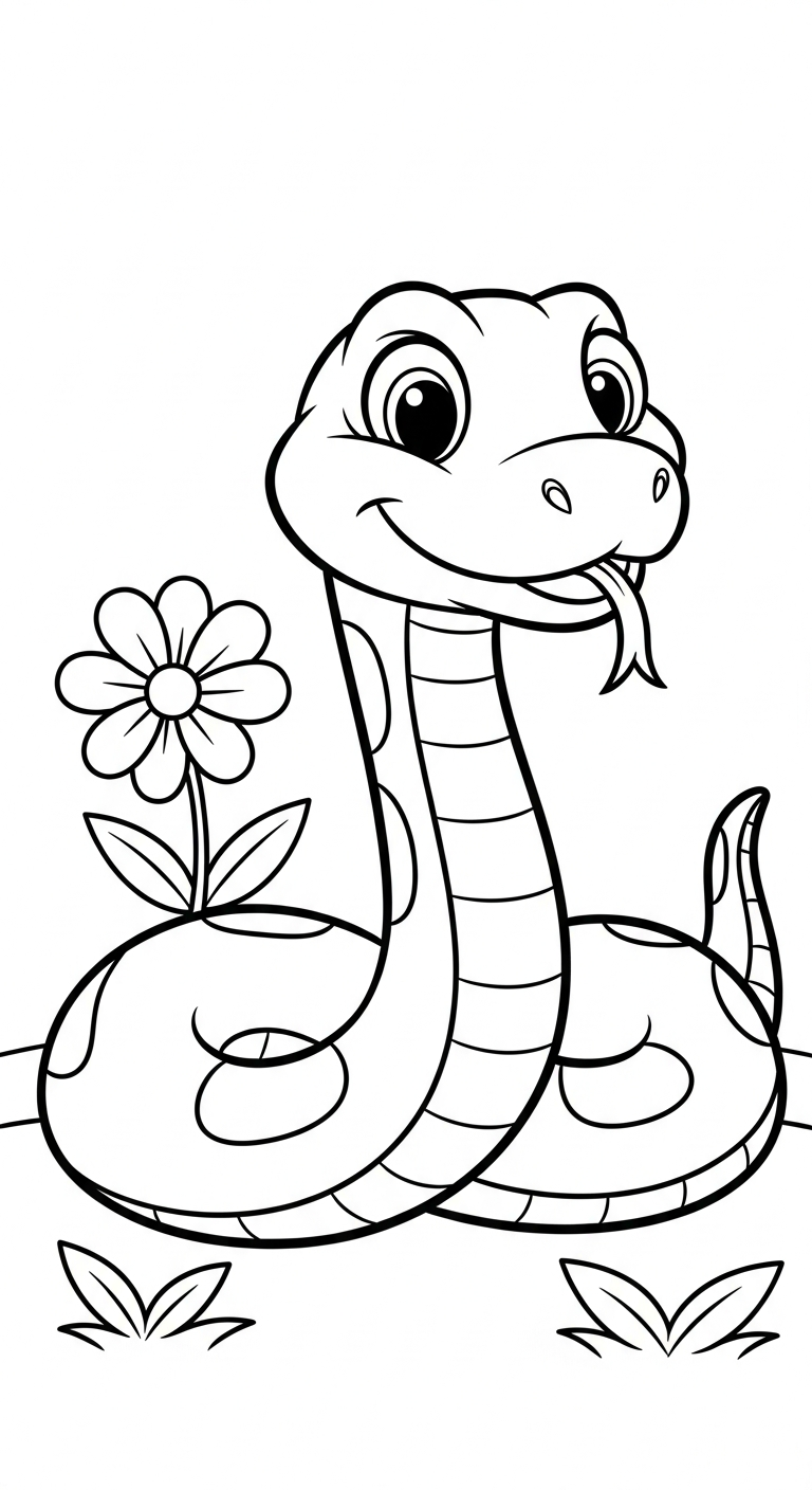 file pdf hình tô màu rắn cho bé