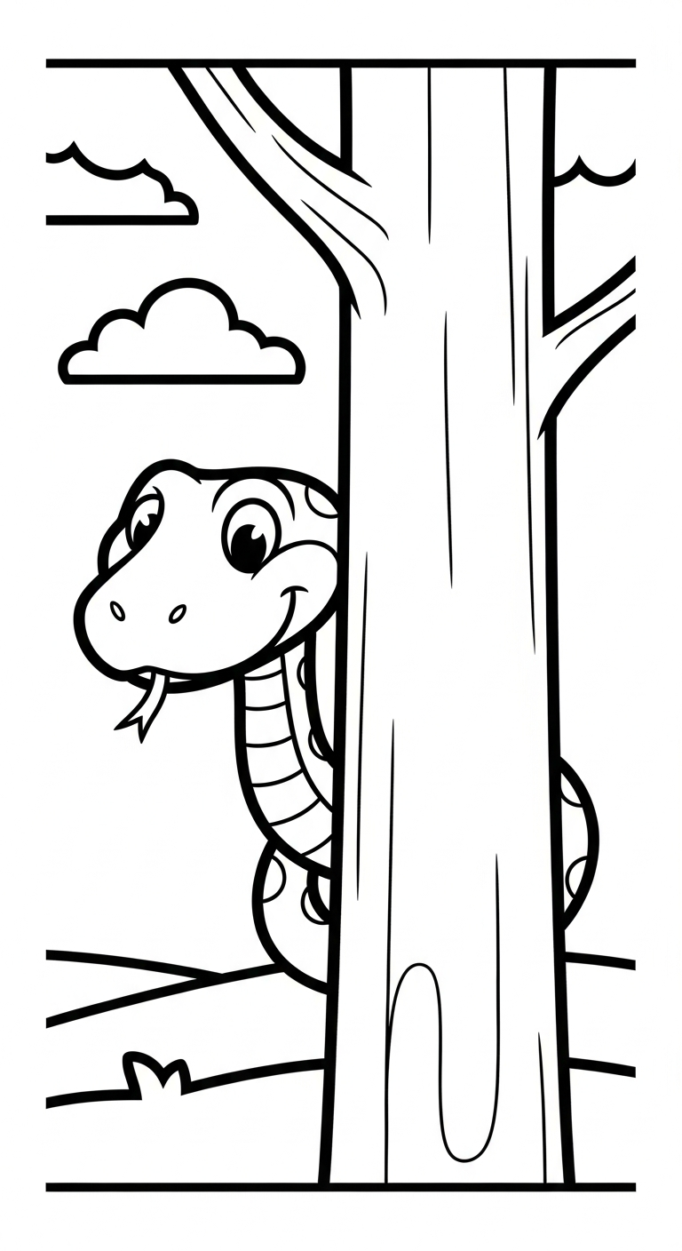 hình tô màu rắn cho bé 8 tuổi