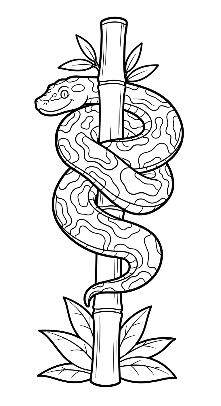 mẫu tranh tô màu rắn cho bé