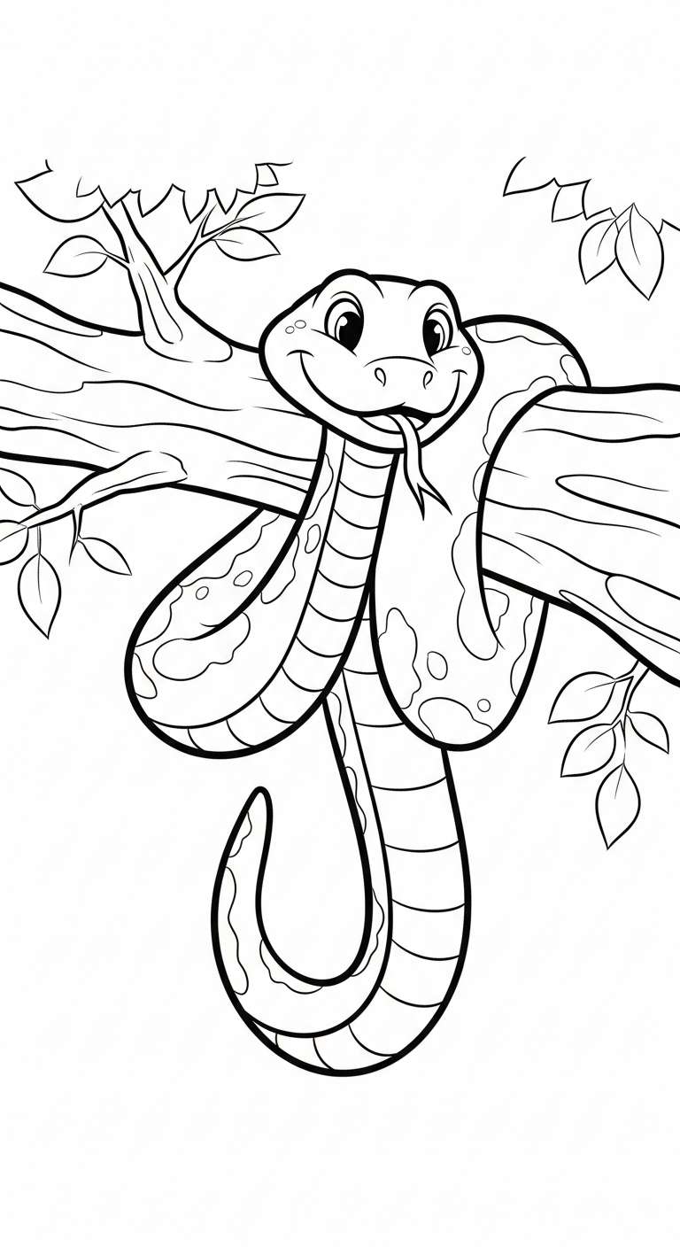 in hình tô màu rắn cho bé 4 tuổi