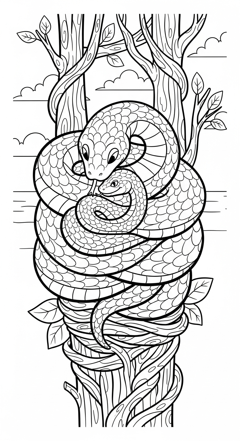 tải tranh tô màu rắn cho bé 7 tuổi