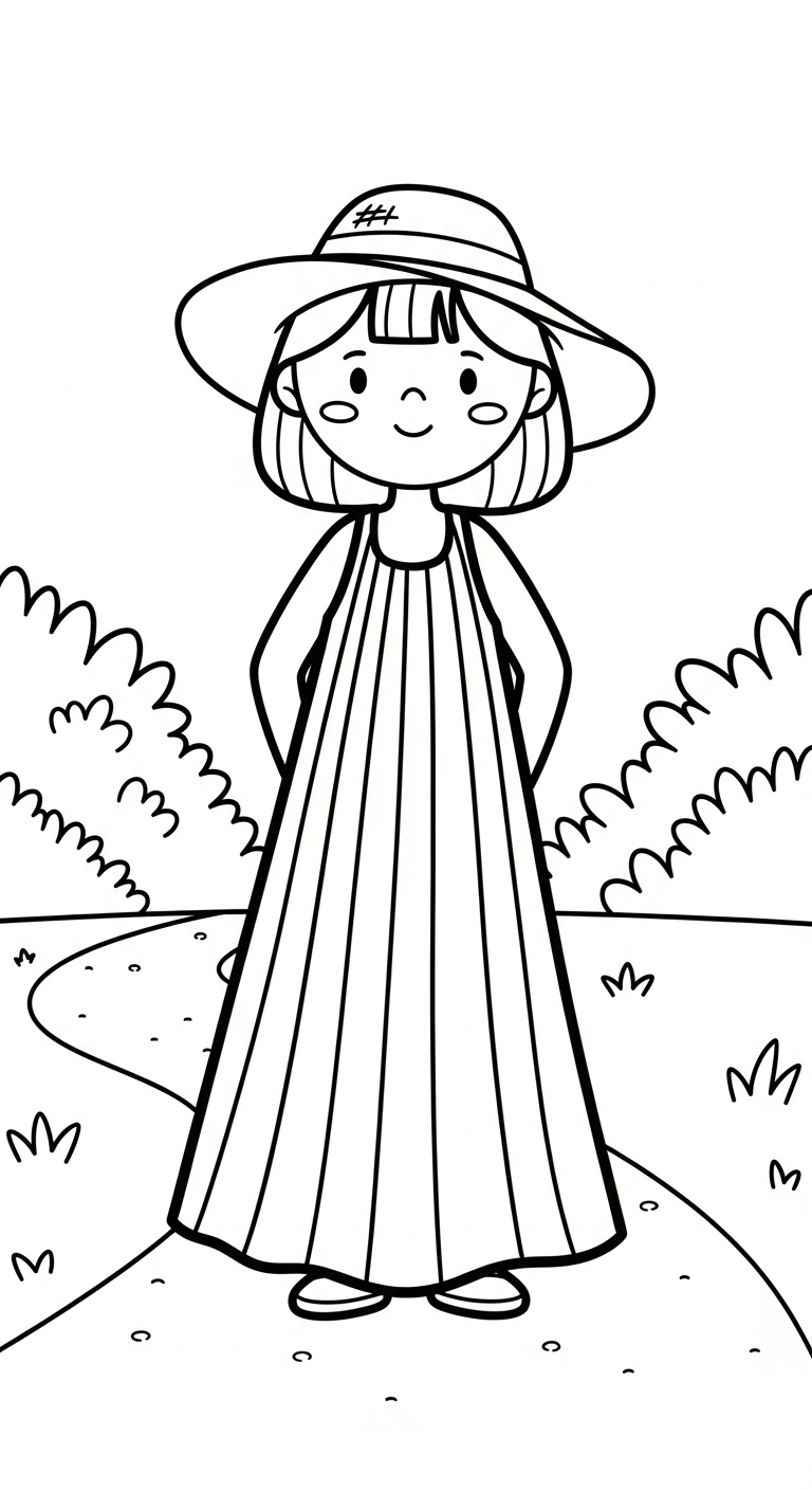 tranh tô màu trang phục mùa hè cho bé tải miễn phí