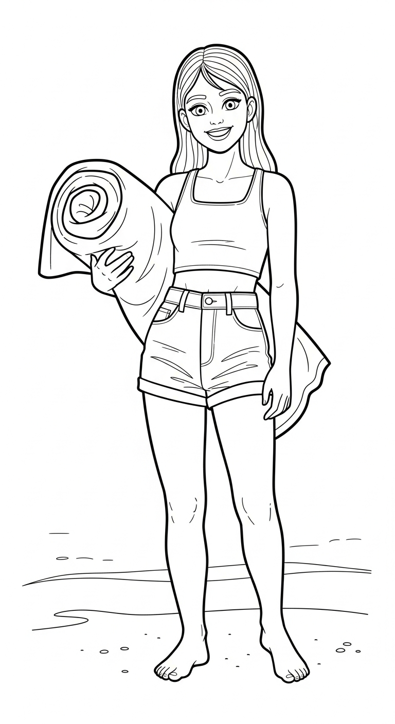 tranh tô màu trang phục mùa hè cho bé 6 tuổi miễn phí