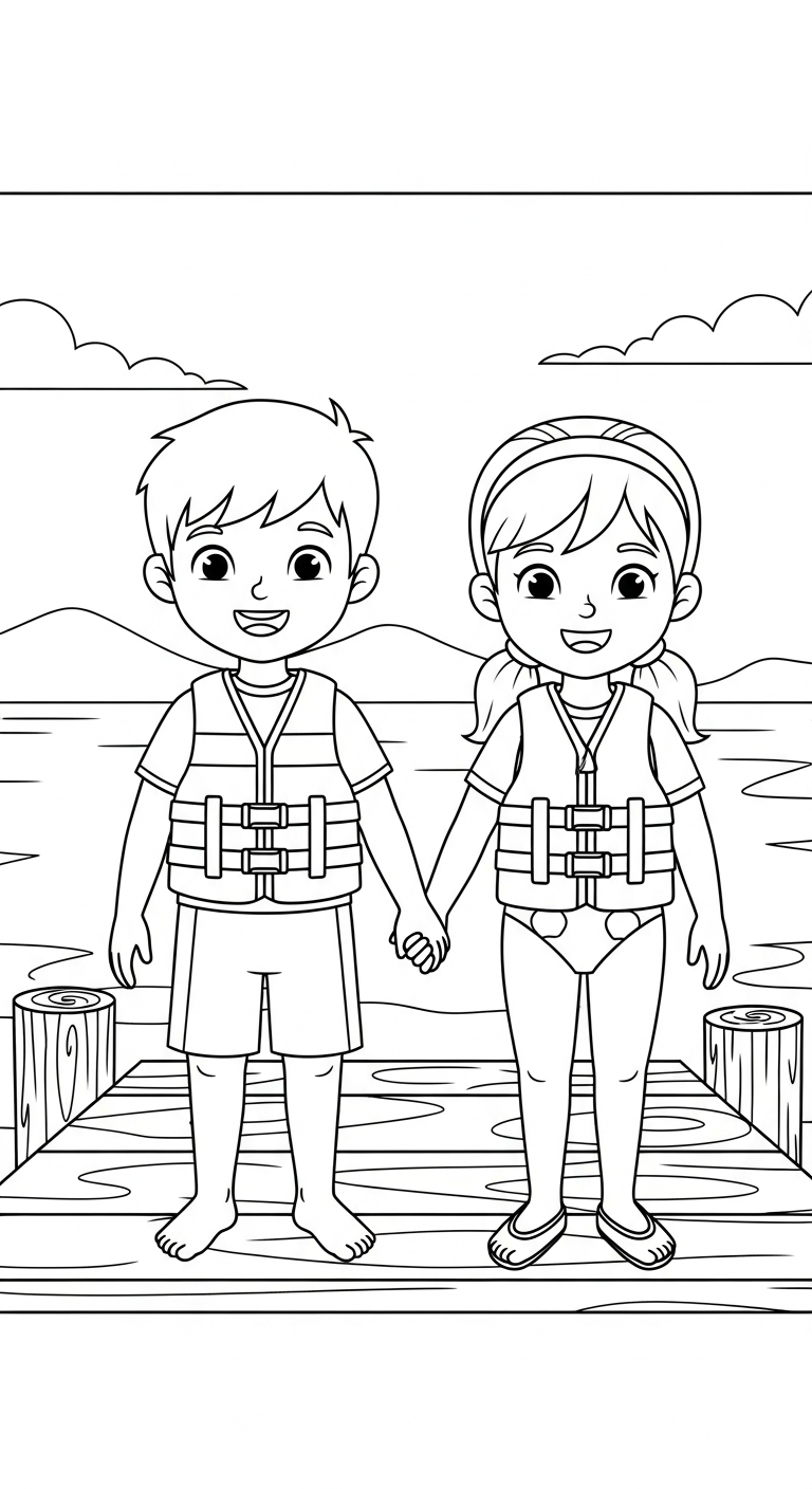 in hình tô màu trang phục mùa hè cho bé 7 tuổi