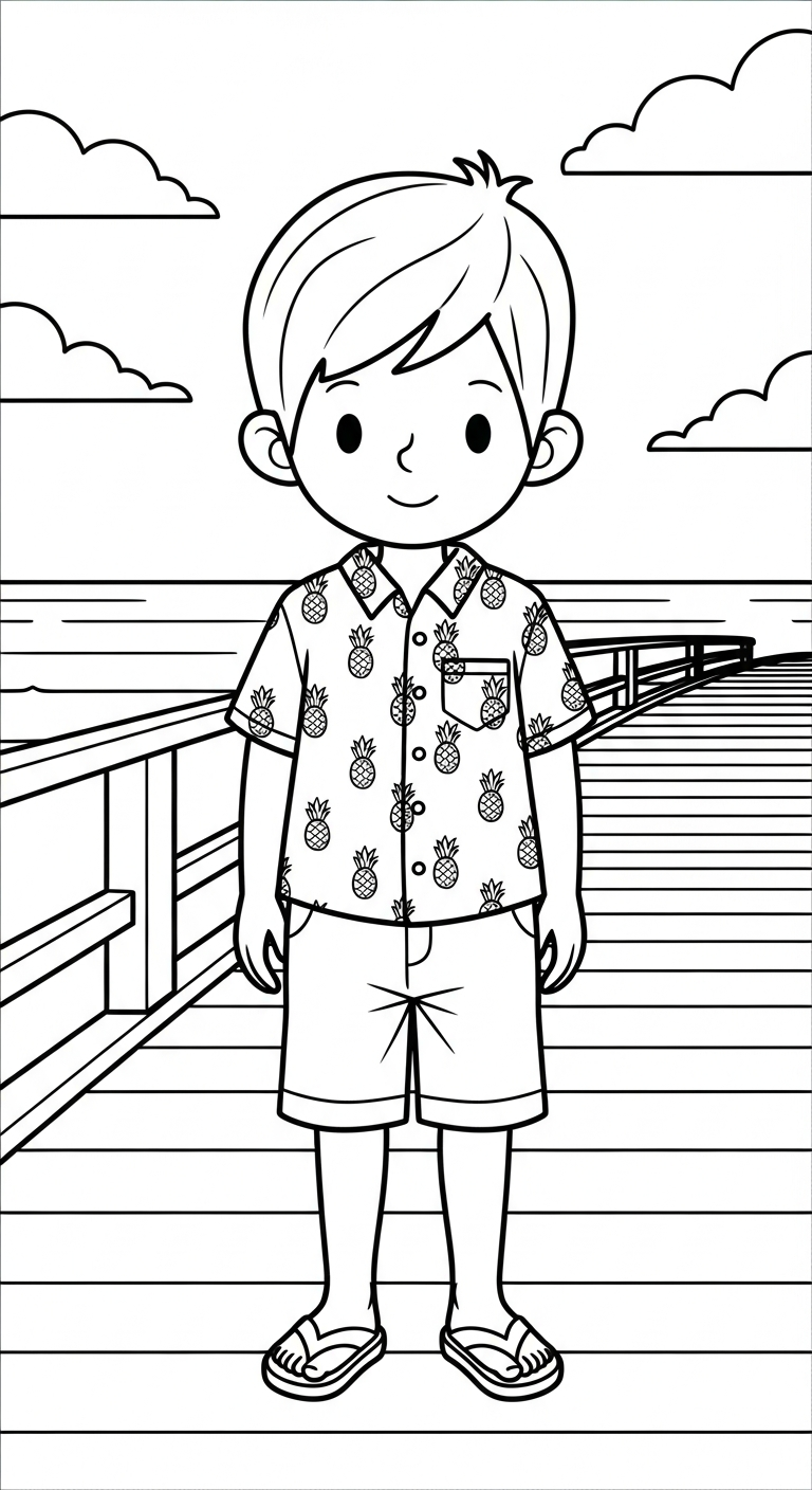 tranh tô màu trang phục mùa hè cho bé 6 tuổi miễn phí 1