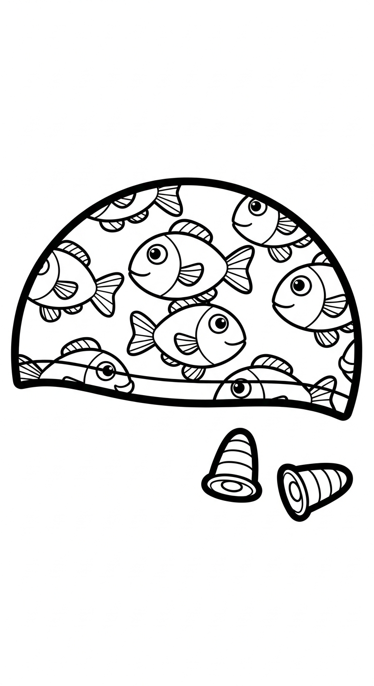 in tranh tô màu trang phục mùa hè cho bé