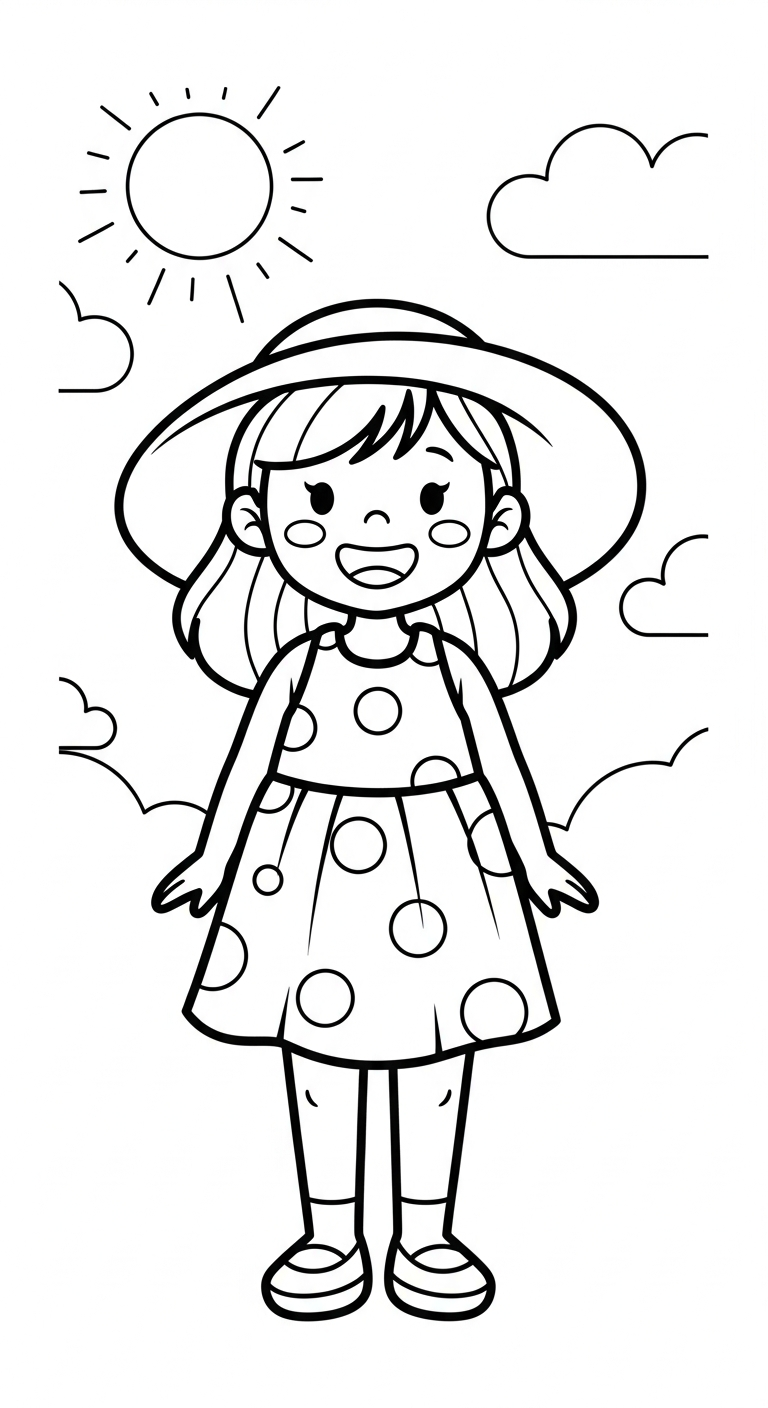 hình tô màu trang phục mùa hè cho bé 5 tuổi 1