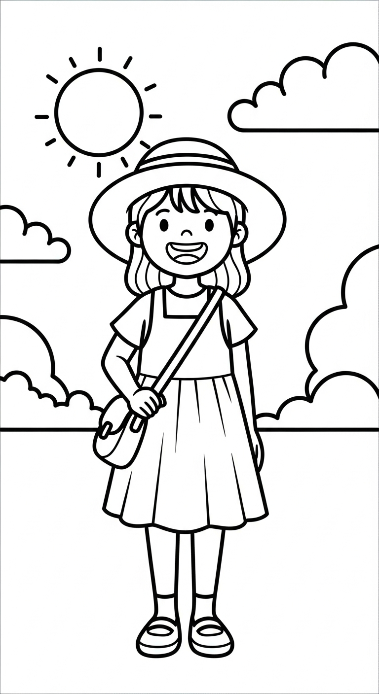 tải hình tô màu trang phục mùa hè