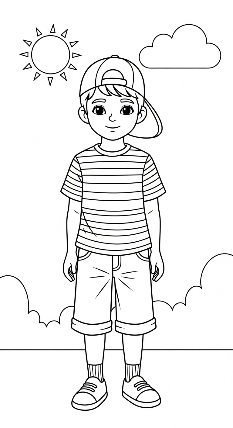 hình tô màu trang phục mùa hè cho bé 7-8 tuổi