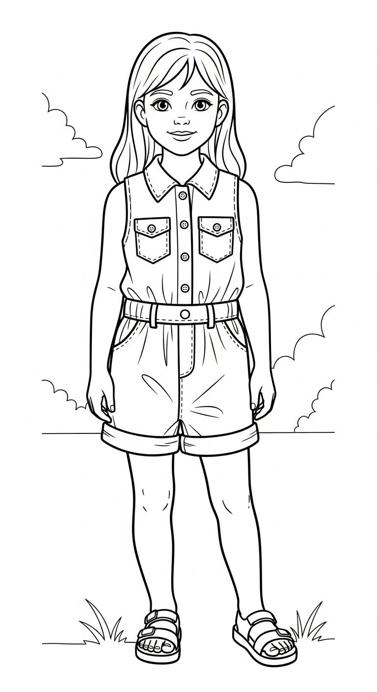 hình tô màu trang phục mùa hè cho bé 8 tuổi miễn phí 1