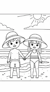 tranh tô màu trang phục mùa hè tập tô