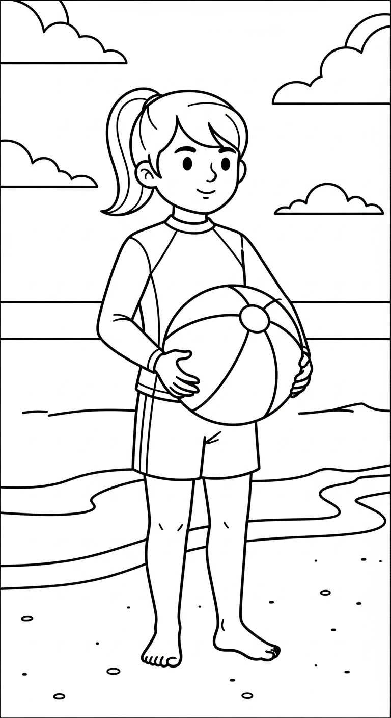 download tranh tô màu trang phục mùa hè cho bé