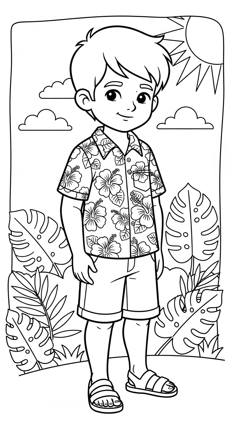 hình tô màu trang phục mùa hè cho bé 6 tuổi 1