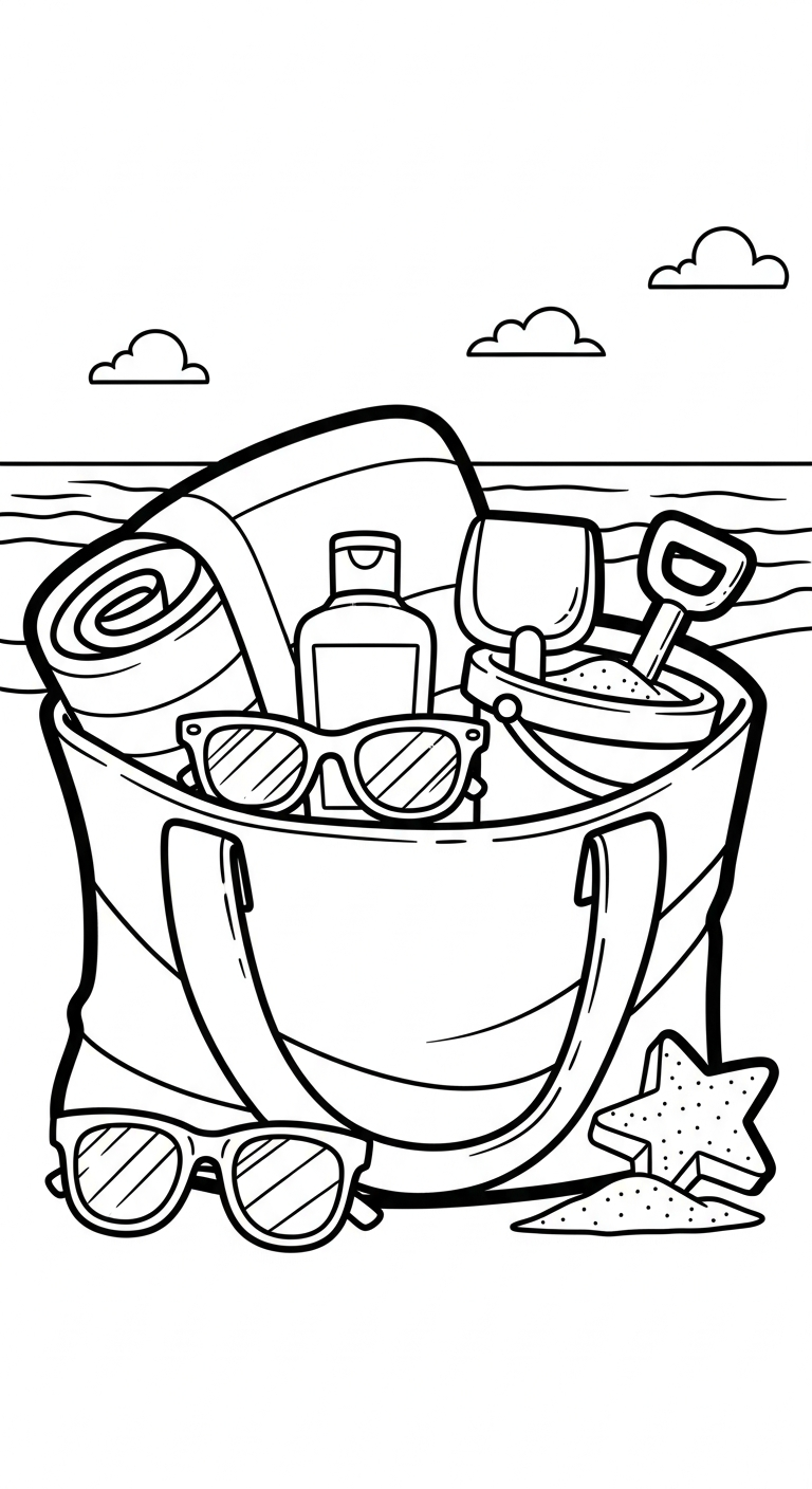 hình tô màu trang phục mùa hè rõ nét