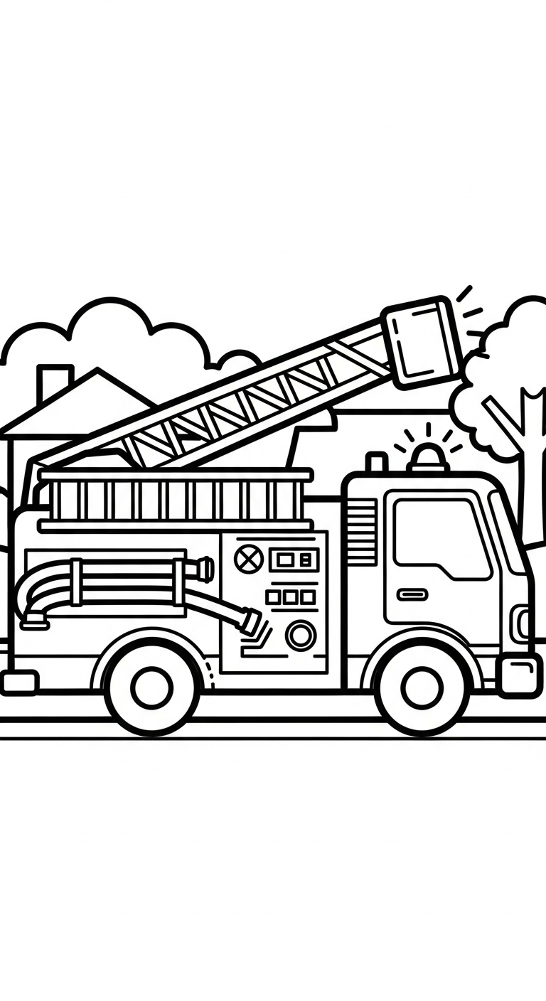 tranh tô màu xe cứu hoả tập tô