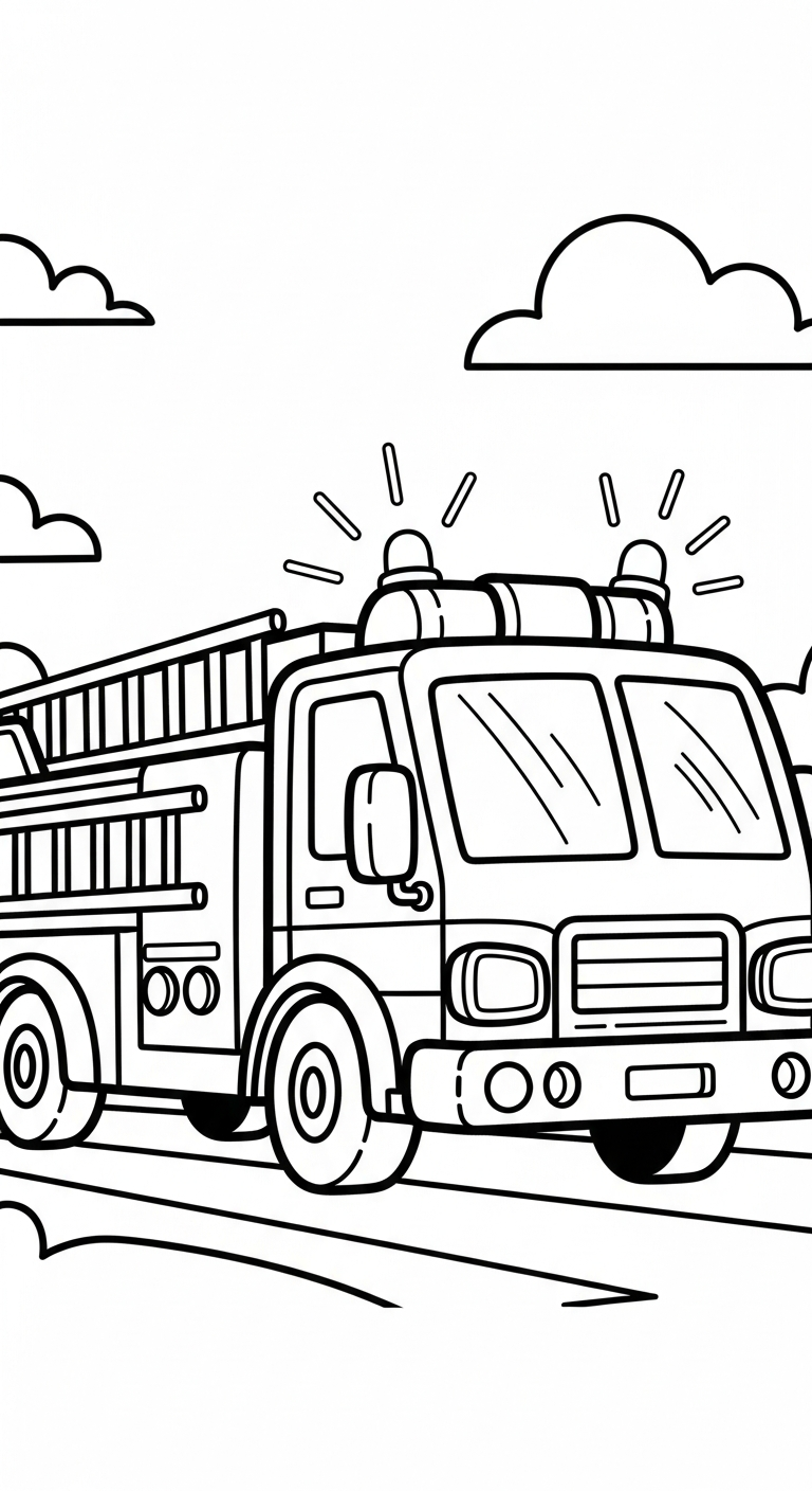 tải hình tô màu xe cứu hoả cho bé miễn phí 1