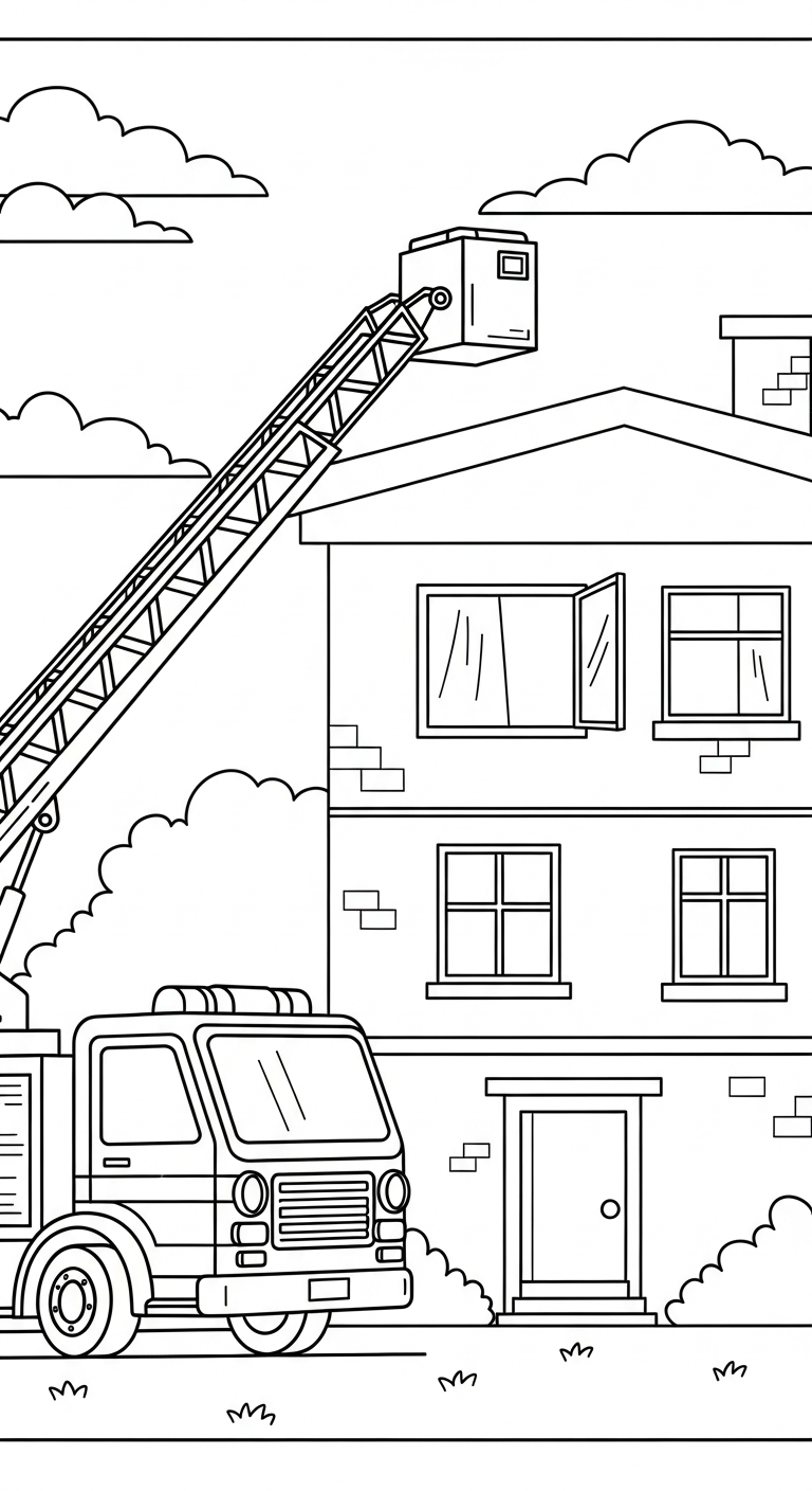 tải tranh tô màu xe cứu hoả cho bé miễn phí