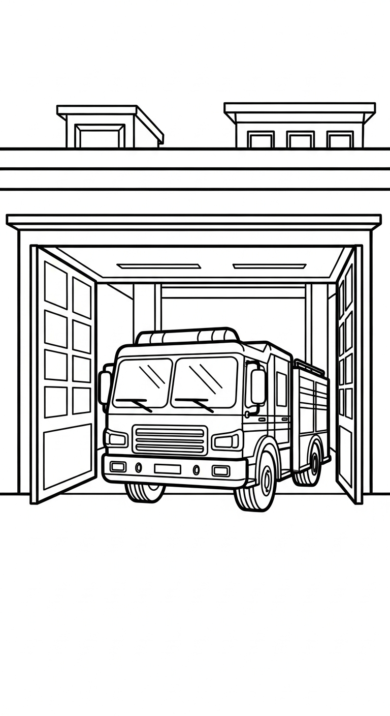 tải tranh tô màu xe cứu hoả cho bé miễn phí 1