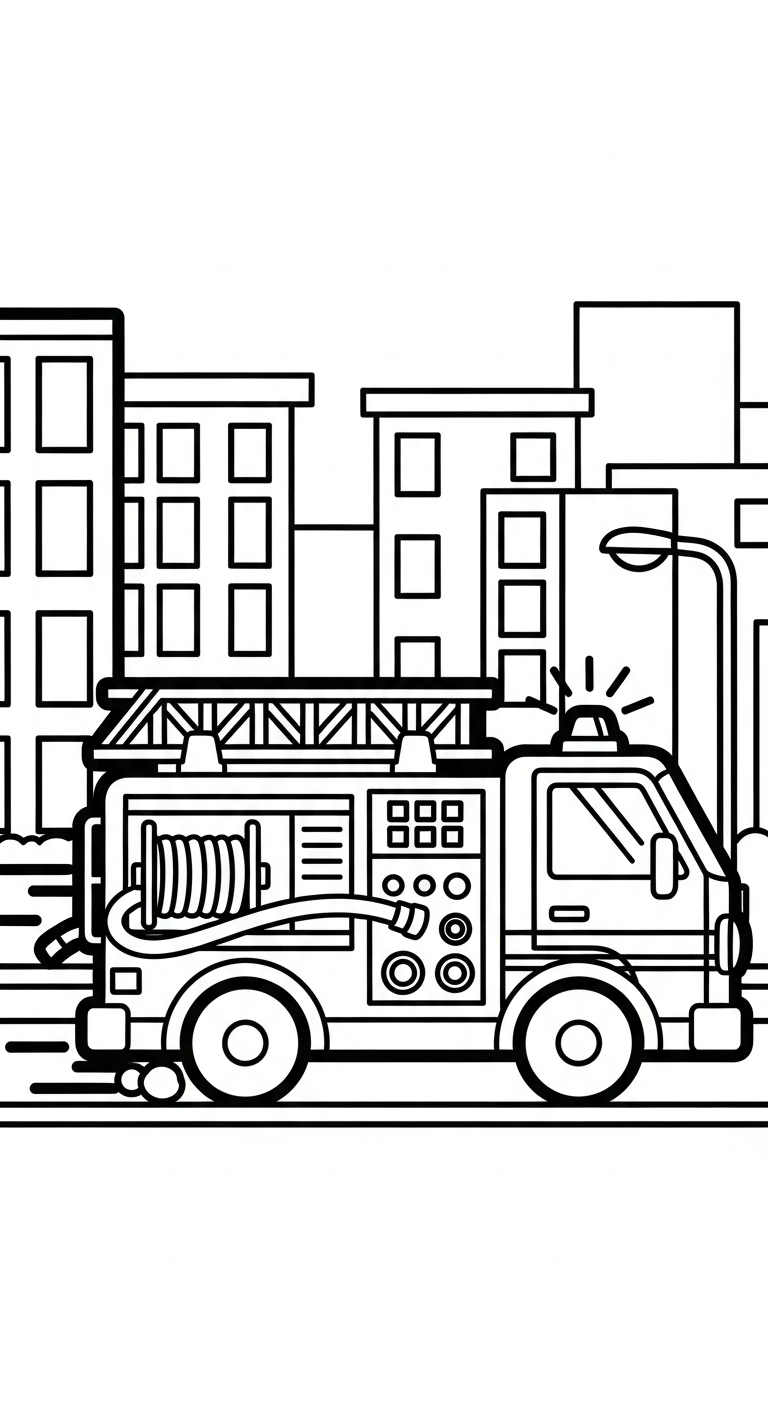 tải tranh tô màu xe cứu hoả