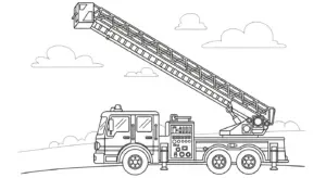 file tranh tô màu xe cứu hoả cho bé 4-5 tuổi