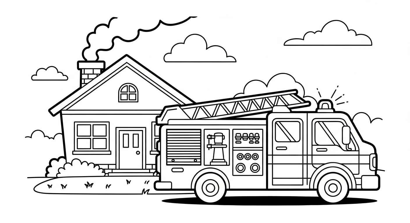 tải tranh tô màu xe cứu hoả miễn phí