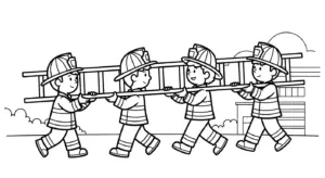 in hình tô màu xe cứu hoả cho bé 6 tuổi