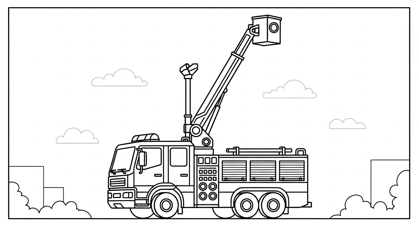 tải tranh tô màu xe cứu hoả cho bé miễn phí 2