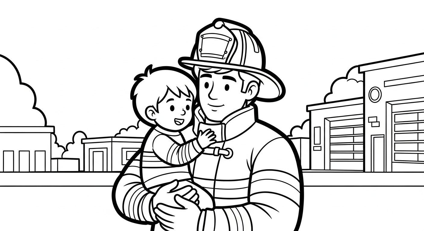 tải hình tô màu xe cứu hoả cho bé miễn phí 2