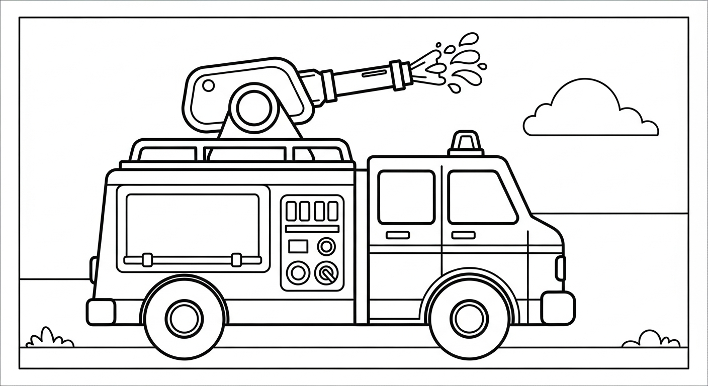 tải tranh tô màu xe cứu hoả cho bé 3 tuổi