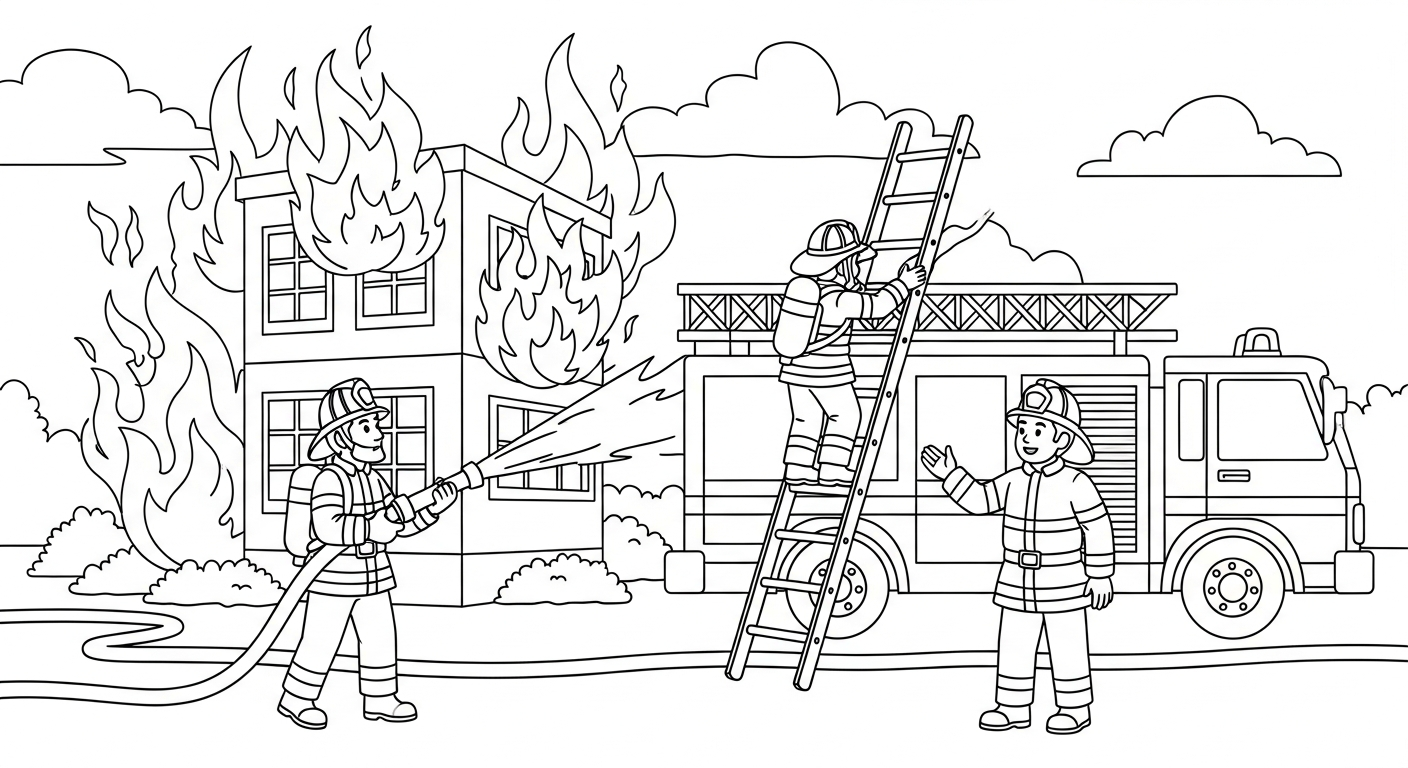 tải hình tô màu xe cứu hoả chất lượng cao
