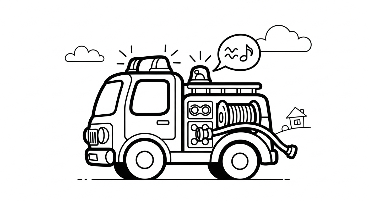 tải tranh tô màu xe cứu hoả miễn phí 1