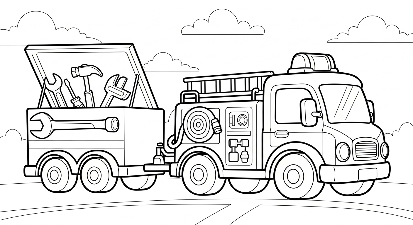 tải hình tô màu xe cứu hoả không mất tiền