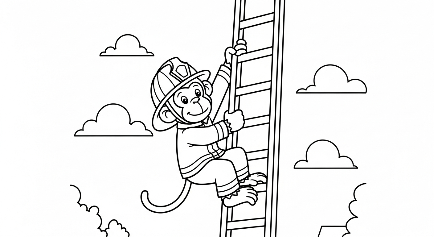 download tranh tô màu xe cứu hoả cho bé 1